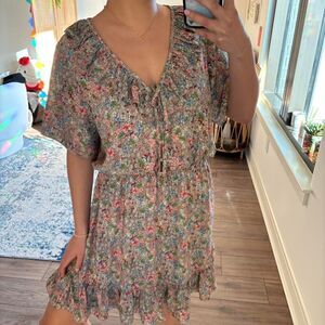 Buddy Love floral ruffle dress pink patterned size large